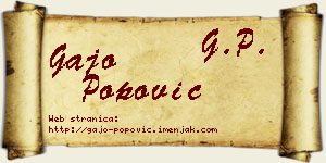 Gajo Popović vizit kartica